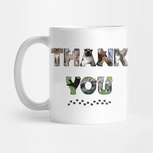 Thank you - mixed cats oil painting word art Mug